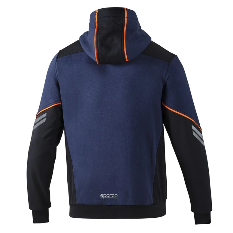 Liquidación total - Sudadera con capucha de trabajo Sparco Tech Hooded full zip 02414 Talla XL Color Negro Gris
