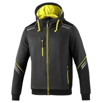 Liquidación total - Sudadera con capucha de trabajo Sparco Tech Hooded full zip 02414 Talla 2XL Color Negro Gris 2