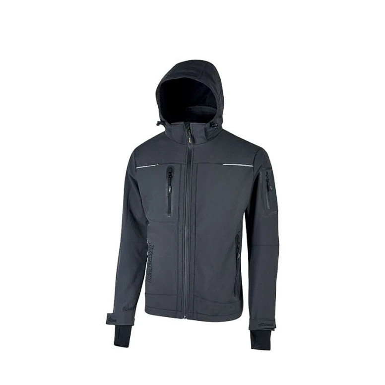 Liquidación total - Chaqueta de trabajo Softshell Stretch Elástica U-Power Space FU187BC Talla M Color Negro Carbón