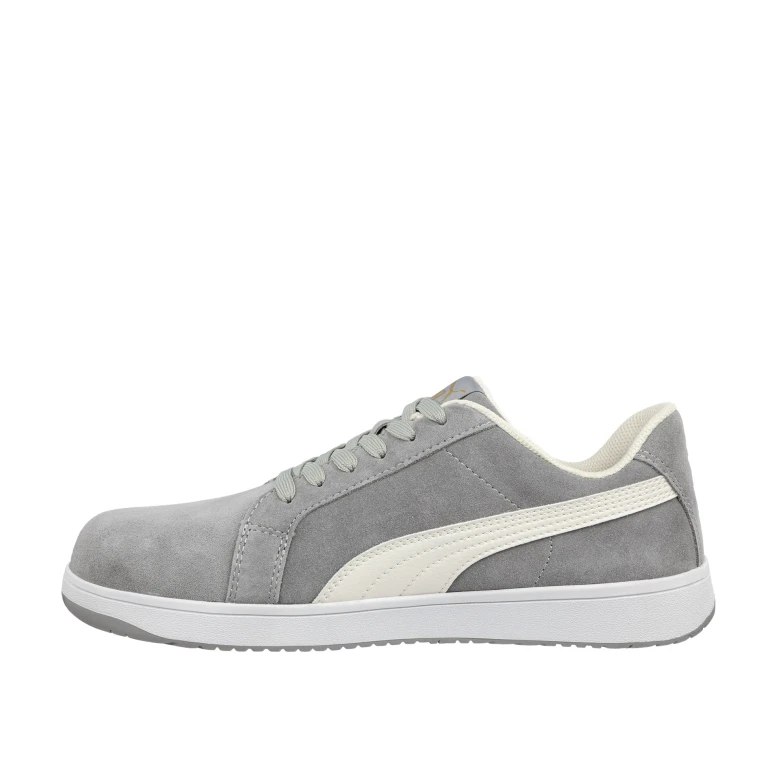 Liquidación total - Zapatos de seguridad Puma Iconic Suede Grey Low S1P FO HRO ESD SRC 640030 Número 44