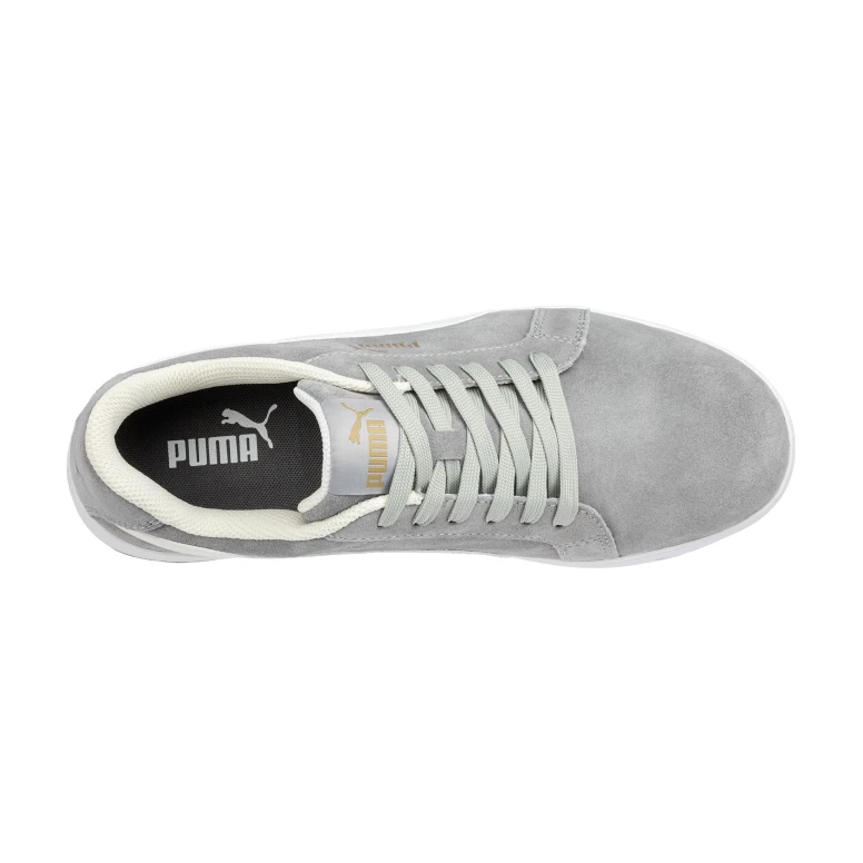 Liquidación total - Zapatos de seguridad Puma Iconic Suede Grey Low S1P FO HRO ESD SRC 640030 Número 44