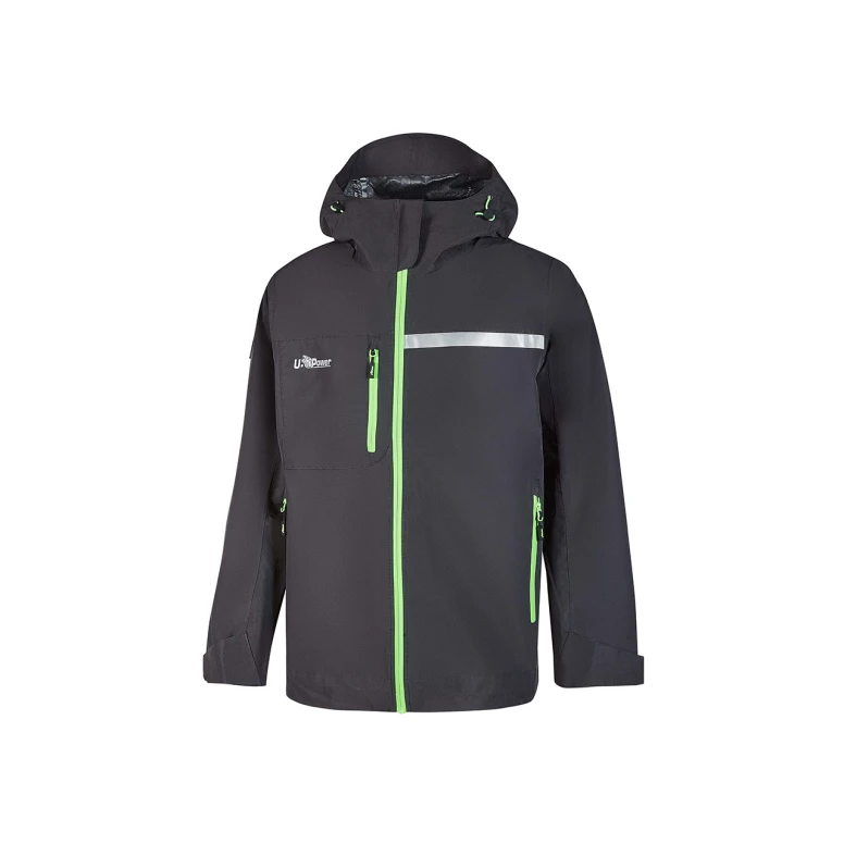 Liquidación total - Chaqueta de trabajo Multibolsillos U-Power Tutendo FU287 Color Gris asfalto Verde Talla L
