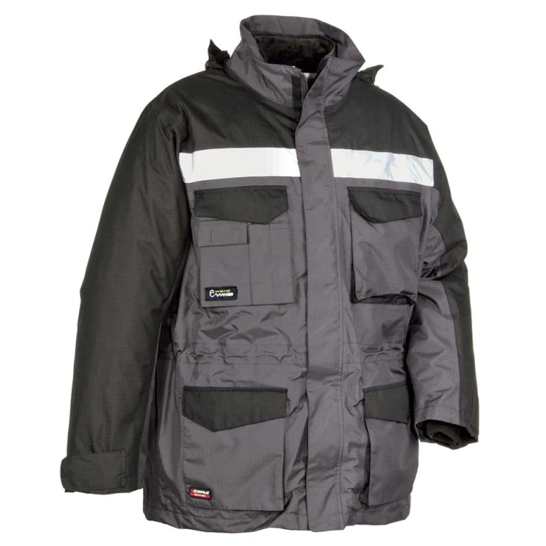 Liquidación total - Parka de trabajo Multibolsillos Cofra Hailstorm V197-0-02 Talla 4XL Color Antracita Negro
