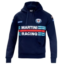 Liquidación total - Sudadera con capucha de trabajo Sparco Hoodie Martini Racing 01279 Talla XL Color Celeste