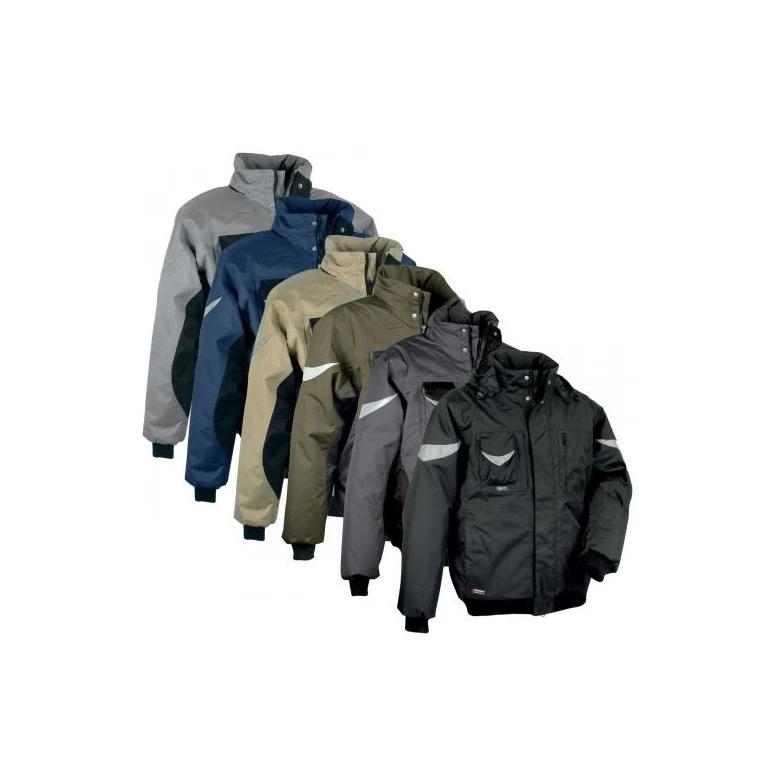 Liquidación total - Chaquetón Acolchado de trabajo Multibolsillos Cofra Iceberg V001-0-00 Número 52 Color Barro Negro