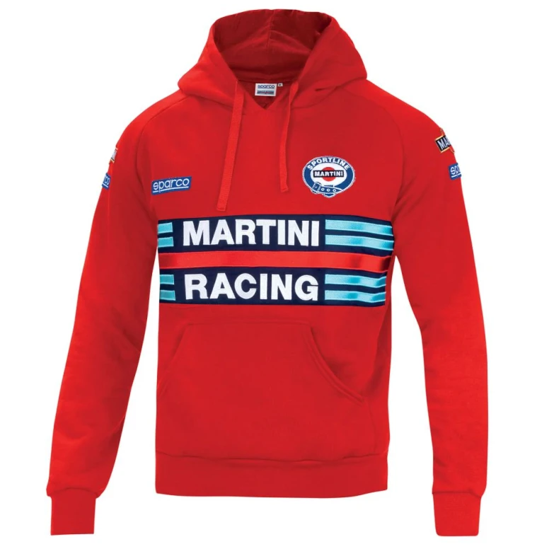 Liquidación total - Sudadera con capucha de trabajo Sparco Hoodie Martini Racing 01279 Talla L Color Rojo
