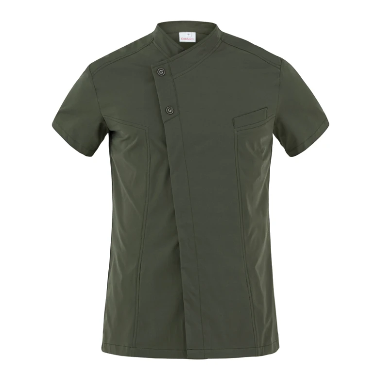 Liquidación total - Chaqueta Mao manga corta de trabajo Cocinero Giblor's Harry 23P08G217 Color Azul Talla L