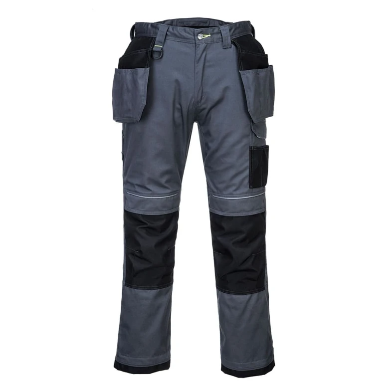 Liquidación total - Pantalón de trabajo Portwest Holster PW3 Multibolsillos T602 número 64 color gris negro