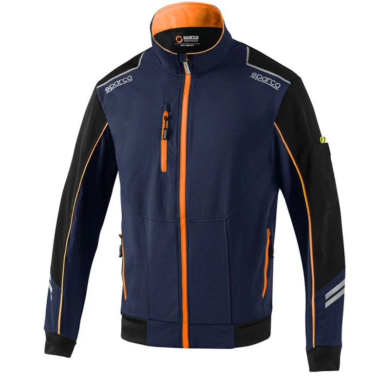 Liquidación total - Chaqueta de trabajo Light-Shell Sparco Tech 02413 Talla XL Color Azul Marino Naranja