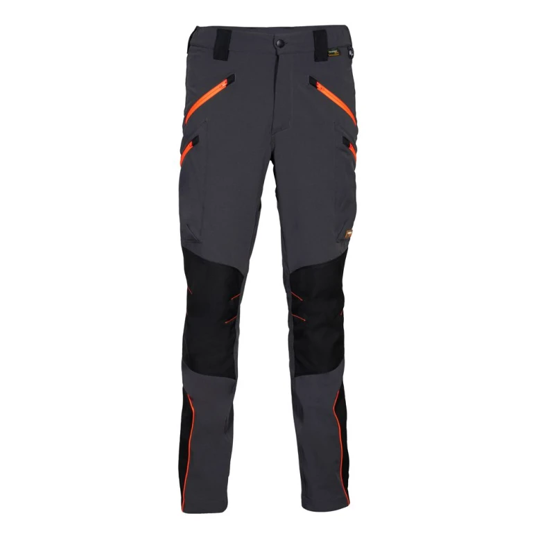 Liquidación total - Pantalón de trabajo Multibolsillos Stretch Cofra Velten V621-0-04 Número 46 Color Antracita Negro Naranja