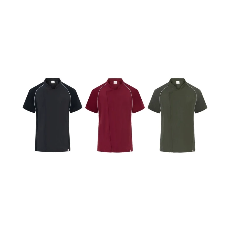 Liquidación total - Chaqueta Giblor's Mao Hostelería Javier 25P08G430 Cocinero Manga corta Benessere Talla XL Color Burdeos