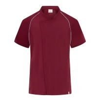 Liquidación total - Chaqueta Giblor's Mao Hostelería Javier 25P08G430 Cocinero Manga corta Benessere Talla XL Color Burdeos