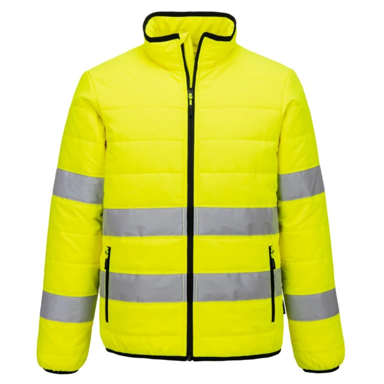 Liquidación total - Chaqueta de trabajo Portwest Alta visibilidad Baffle Hi-Vis S617 Impermeable Talla XL Color Amarillo Negro