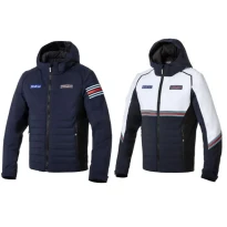Liquidación total - Chaqueta de trabajo Con capucha Sparco Martini Racing 01361MR Talla L Color Blanco Azul