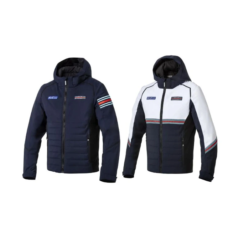 Liquidación total - Chaqueta de trabajo Con capucha Sparco Martini Racing 01361MR Talla L Color Blanco Azul