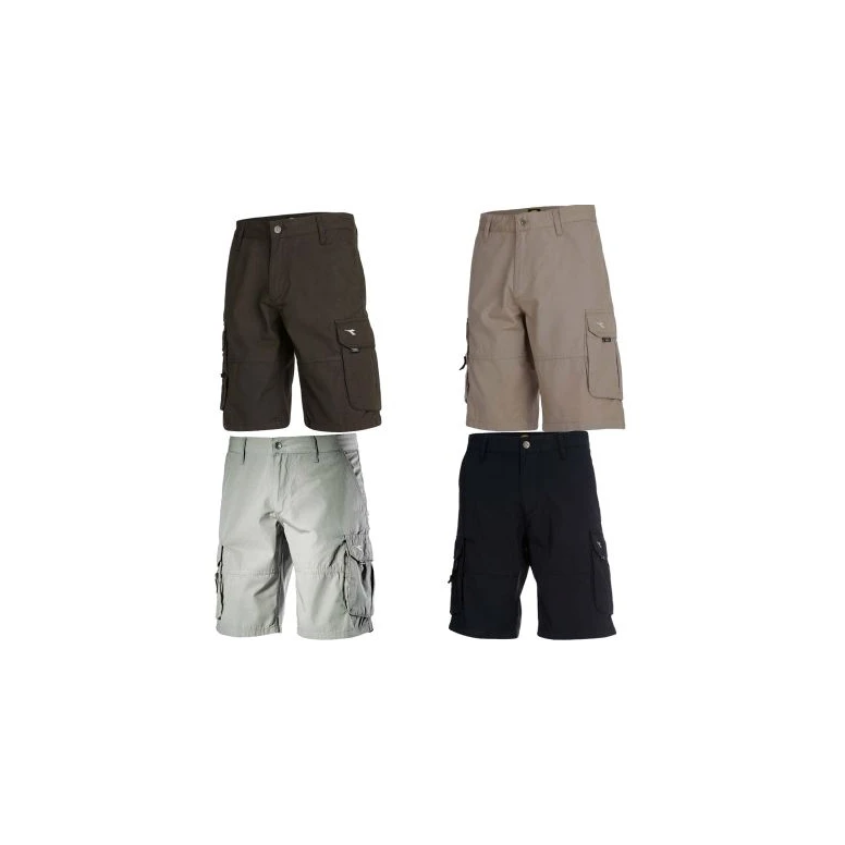 Liquidación total - Bermuda de trabajo Diadora Multibolsillos de Algodón Wonder II 702.160308 Color Azul Oscuro Talla M