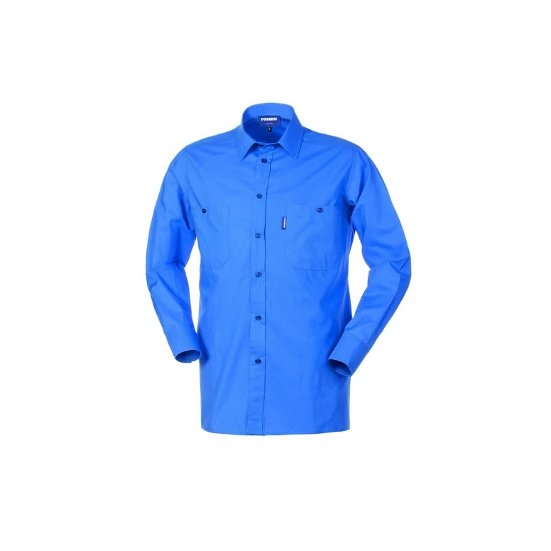 Liquidación total - Camisa de trabajo manga larga Rossini Blues HH002 Talla L Color Royal