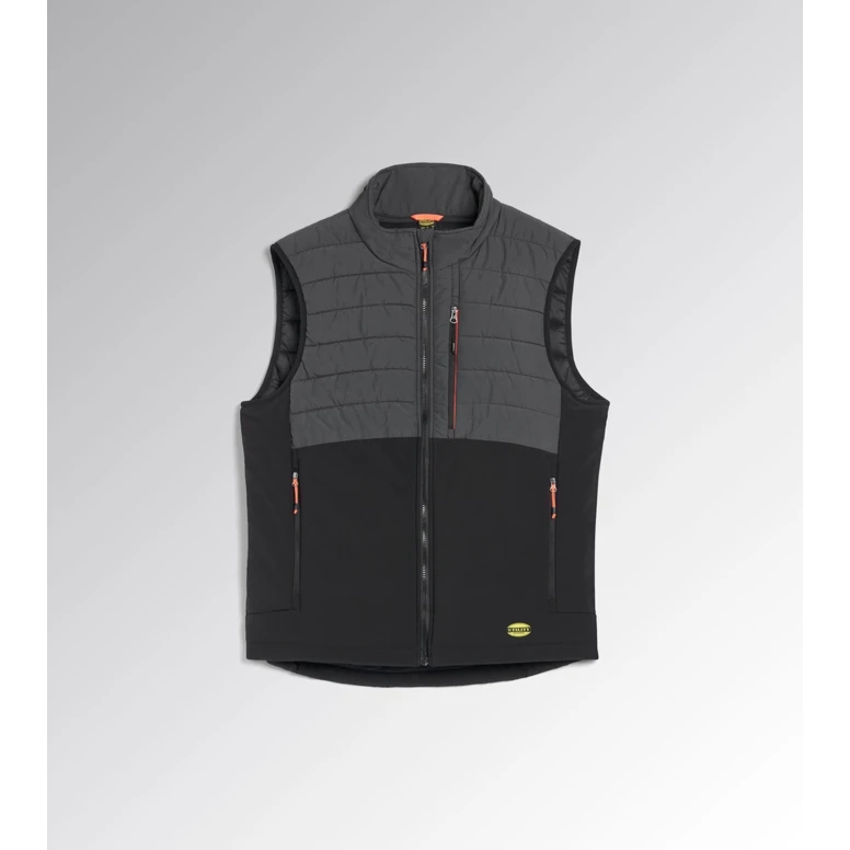 Liquidación total - Chaleco de trabajo Diadora PADDED VEST OSLO HYBRID Multibolsillos Impermeable 702.181812 Talla L Color Negro