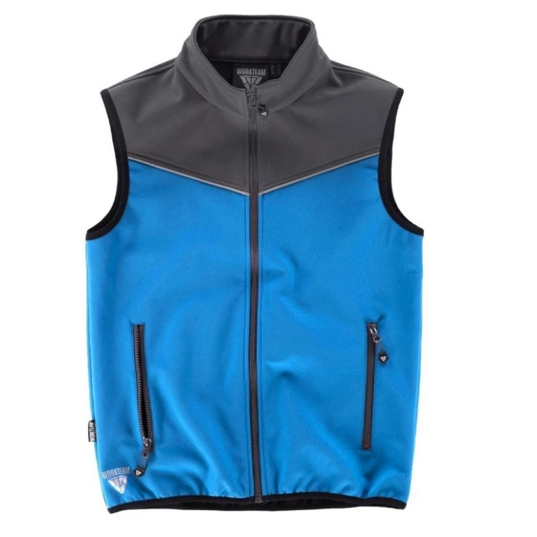 Liquidación total - Chaleco Workshell deportivo combinado con cuello alto - Workteam Talla 3xl color verde amarillo