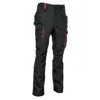 Liquidación total - Pantalón de trabajo Stretch Elásticos Multibolsillos Cofra Mompach V566-0-00 Número 50 Color Barro Negro