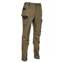 Liquidación total - Pantalón de trabajo Stretch Elásticos Multibolsillos Cofra Mompach V566-0-00 Número 50 Color Barro Negro
