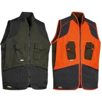 Liquidación total - Chaleco de trabajo Multibolsillos Impermeable Cofra Wulfem V324-0 Talla L Color Barro negro