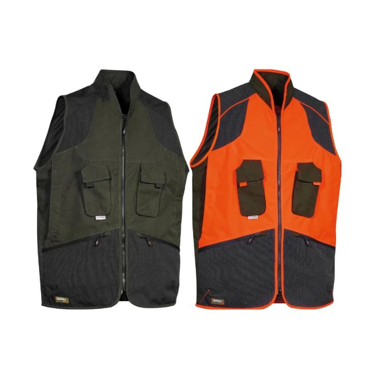 Liquidación total - Chaleco de trabajo Multibolsillos Impermeable Cofra Wulfem V324-0 Talla L Color Barro negro
