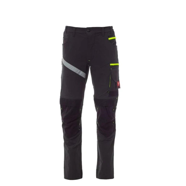Liquidación total - Pantalón Unisex de trabajo Multibolsillos Stretch Payper Next 4W Summer AY 7317 Negro/Negro número 52