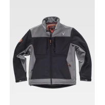 Liquidación total - Chaqueta de trabajo Workshell Caccia Stretch S8620 - Workteam Talla 2xl color negro gris