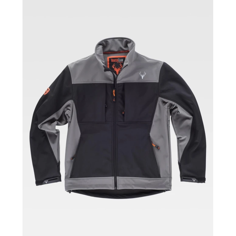 Liquidación total - Chaqueta de trabajo Workshell Caccia Stretch S8620 - Workteam Talla 2xl color negro gris