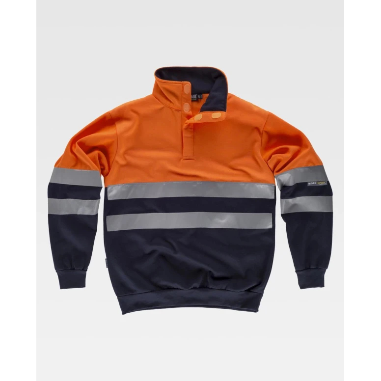 Liquidación total - Sudadera de trabajo de cuello alto Alta visibilidad C3839 - Workteam Talla M color amarillo marino
