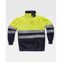 Liquidación total - Sudadera de trabajo de cuello alto Alta visibilidad C3839 - Workteam Talla M color amarillo marino 2