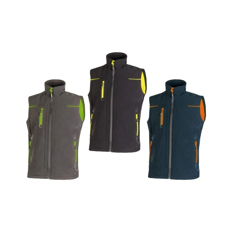 Liquidación total - Chaleco de trabajo Multibolsillos Softshell Stretch Elástico U-Power Universe FU188BC Black Carbon Talla S