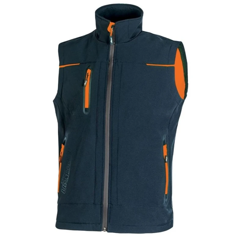 Liquidación total - Chaleco de trabajo Multibolsillos Softshell Stretch Elástico U-Power Universe FU188BC Black Carbon Talla S