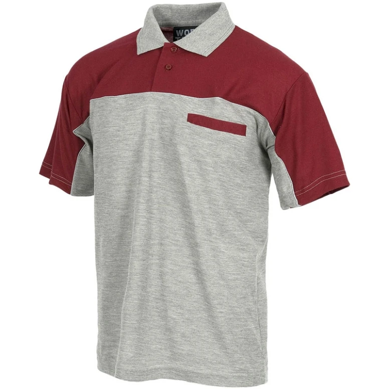 Liquidación total - Polo combinada de tejido piquè a manga corta - Workteam Talla 2xl color marino celeste