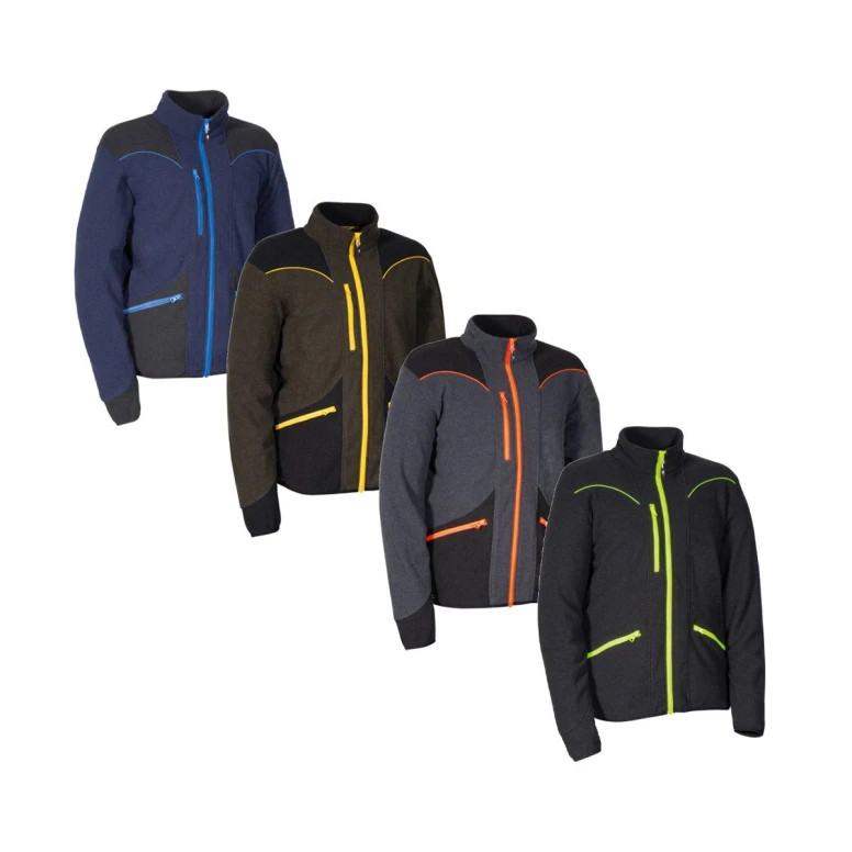 Liquidación total - Sudadera de trabajo de Micropolar Multibolsillos Cofra Grebo V628-0-02 Talla XL Color Marino Negro Royal
