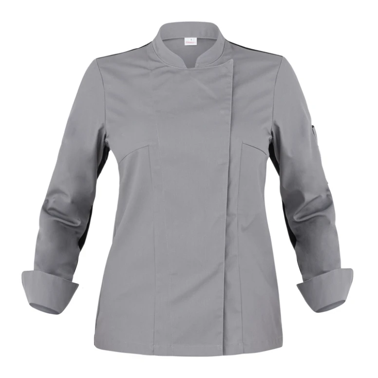 Liquidación total - Chaqueta Mao de trabajo Cocinero Giblor's Agata Lady 23P08G341 Talla XS Color Verde Militar