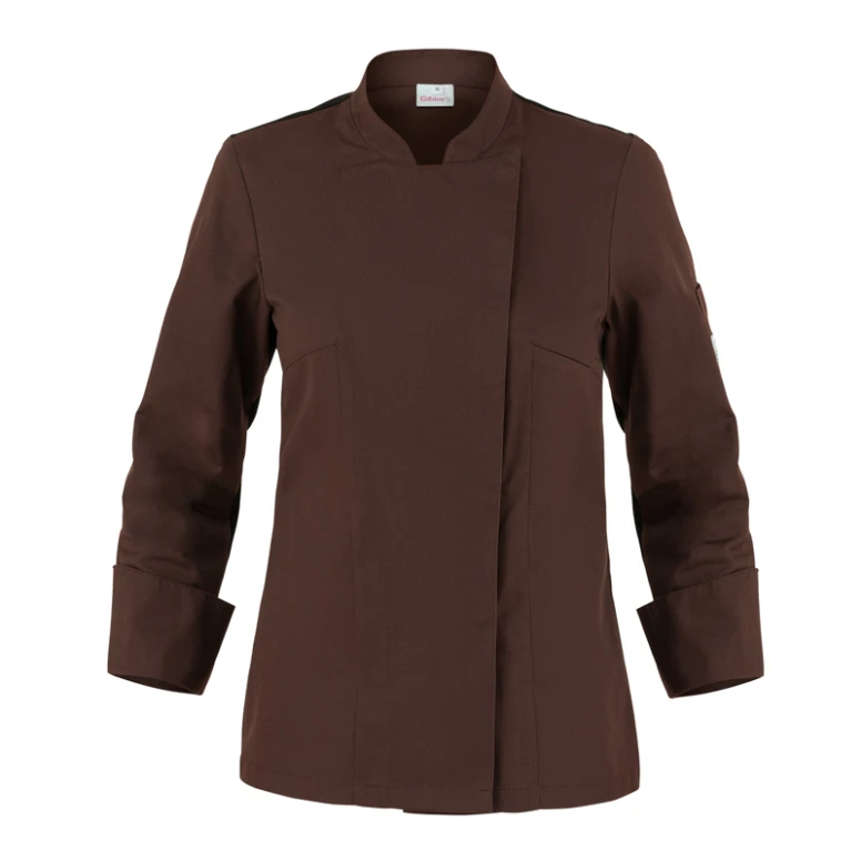 Liquidación total - Chaqueta Mao de trabajo Cocinero Giblor's Agata Lady 23P08G341 Talla XS Color Verde Militar