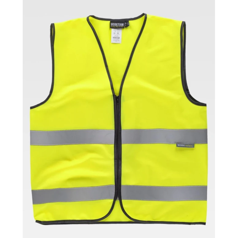 Chaleco de trabajo Con cremallera y bandas Alta Visibilidad C3610 - Workteam