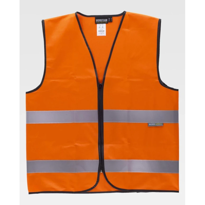 Chaleco de trabajo Con cremallera y bandas Alta Visibilidad C3610 - Workteam