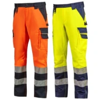 Liquidación total - Pantalón de trabajo Alta visibilidad Multibolsillos Stretch U-Power Arc WHL407 Talla M Color Naranja Flúor