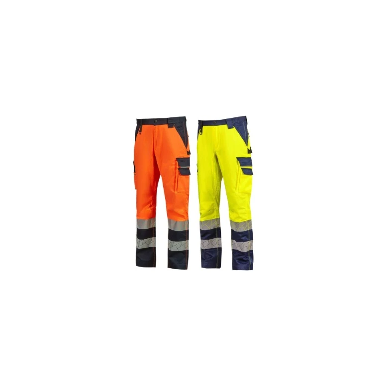 Liquidación total - Pantalón de trabajo Alta visibilidad Multibolsillos Stretch U-Power Arc WHL407 Talla M Color Naranja Flúor