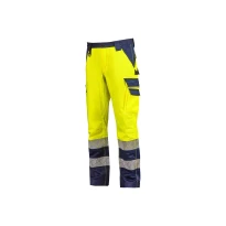 Liquidación total - Pantalón de trabajo Alta visibilidad Multibolsillos Stretch U-Power Arc WHL407 Talla M Color Naranja Flúor
