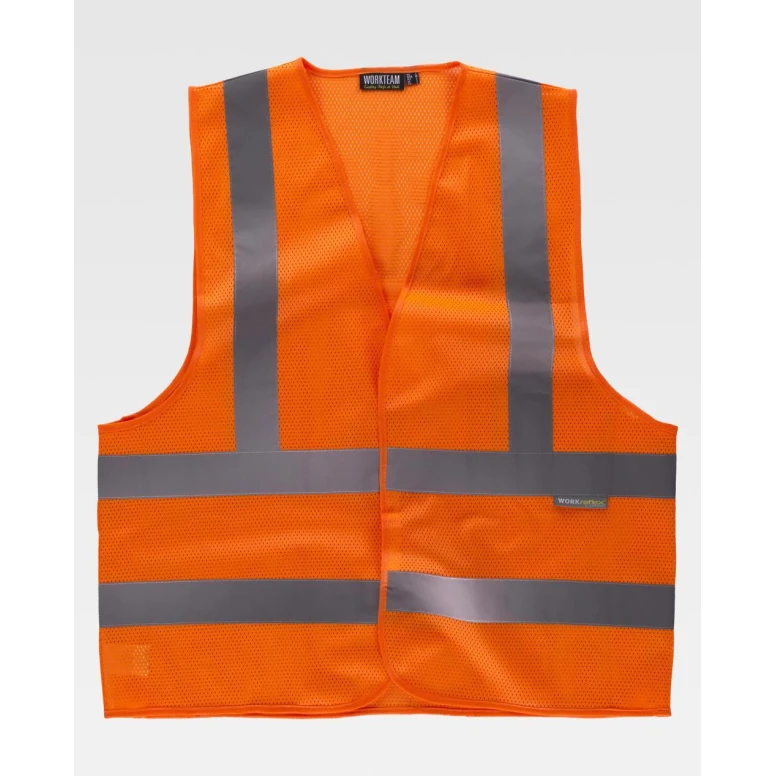 Chaleco de trabajo Con cremallera y bandas Alta Visibilidad C3613 - Workteam
