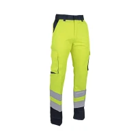 Liquidación total - Pantalón de trabajo LMA Protection 1563 sin metal multibolsillos Color Azul Marino Amarillo