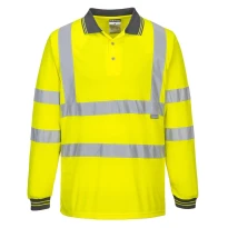Liquidación total - Polo de trabajo Manga Larga Alta Visibilidad Portwest S277 Talla M Color Naranja