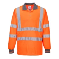 Liquidación total - Polo de trabajo Manga Larga Alta Visibilidad Portwest S277 Talla M Color Naranja