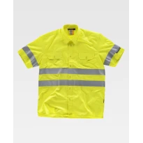 Camisa de trabajo de manga corta con bandas reflectantes C3810 - Workteam