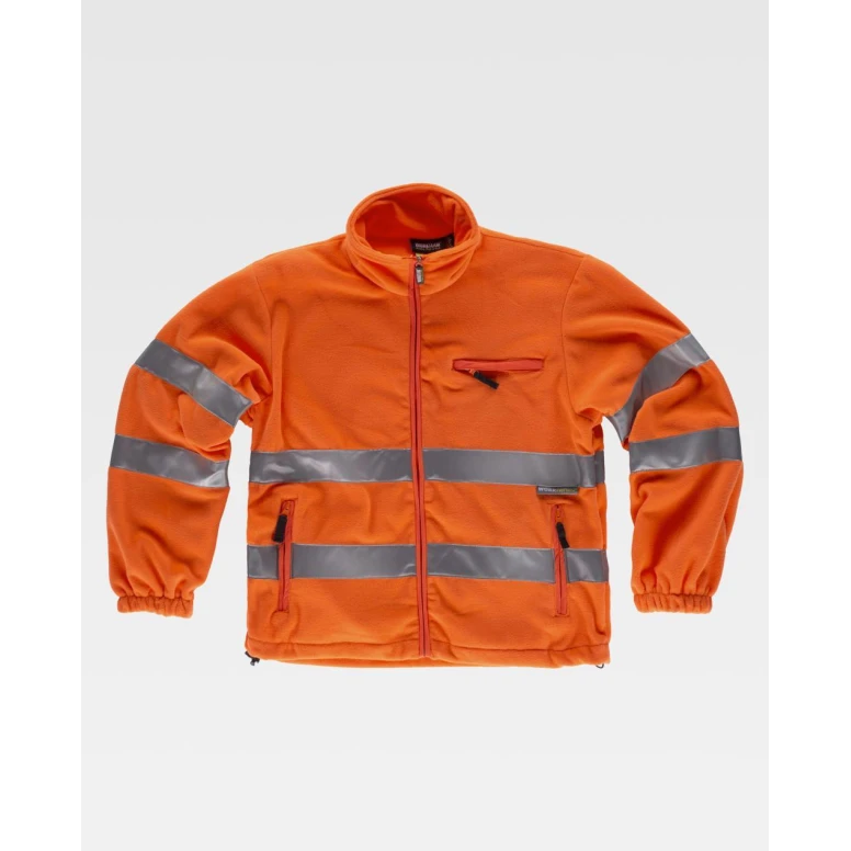 Sudadera de trabajo de forro polar con cremallera y bandas reflectantes Alta Visibilidad C4035 - Workteam