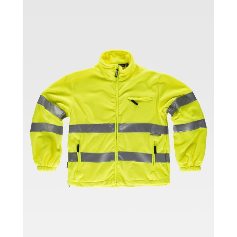 Sudadera de trabajo de forro polar con cremallera y bandas reflectantes Alta Visibilidad C4035 - Workteam